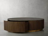 Finnley Round Storage Coffee Table Living Room Stone Center Tea Table
