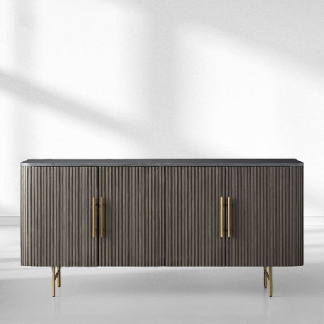 Finnley Wood Sideboard Marble Countertop Buffet Storage Cabinet Rural Entryways Cabinet