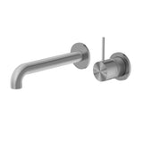 Mecca Wall Basin Mixer Separate Back Plate Handle Up 185mm Spout Gun Metal