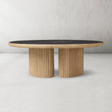 Aster Wood Round Coffee Table Contemporary Sofa Center Tea Table
