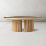 Aster Wood Round Coffee Table Contemporary Sofa Center Tea Table