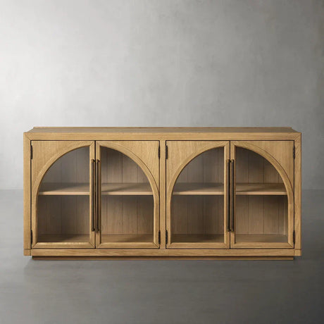 Hattie Solid Oak Sideboard Vintage Arched Buffet Storage Cabinet