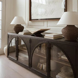 Hattie Solid Oak Sideboard Vintage Arched Buffet Storage Cabinet