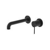 Mecca Wall Basin Mixer Separate Back Plate 185mm Spout Matte Black
