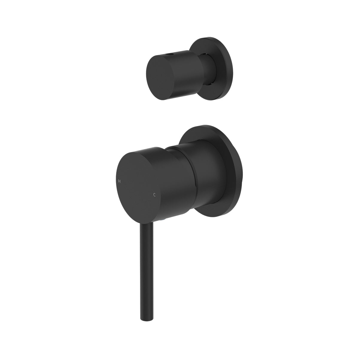 Dolce Shower Mixer With Divertor Separate Plate Matte Black