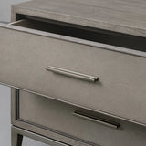 Malone Wood Nightstand Bedside Drawers Chest Table with Leather Insets