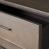 Malone Wood Nightstand Bedside Drawers Chest Table with Leather Insets