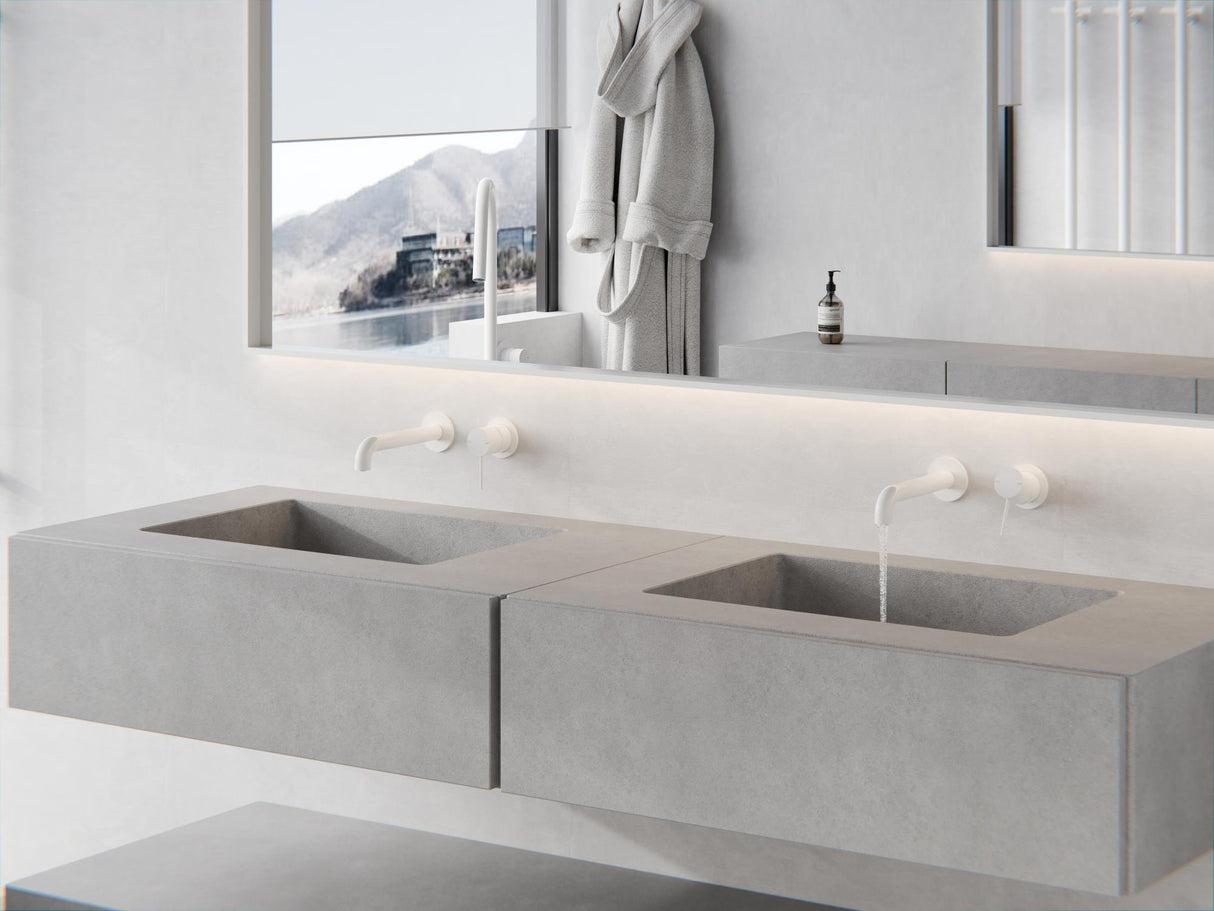 MECCA BASIN/BATH SPOUT ONLY 230MM MATTE WHITE