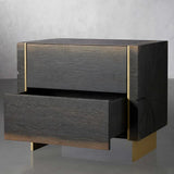 Mihaela Wood Closed Nightstand Retro Oak Nightside Table With Drawer Barrel Inspired