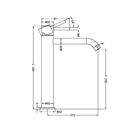 Zen Ss316l Tall Basin Mixer Brushed Bronze