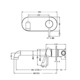 Zen Ss316l Wall Basin/Bath Mixer 230mm Spout Graphite