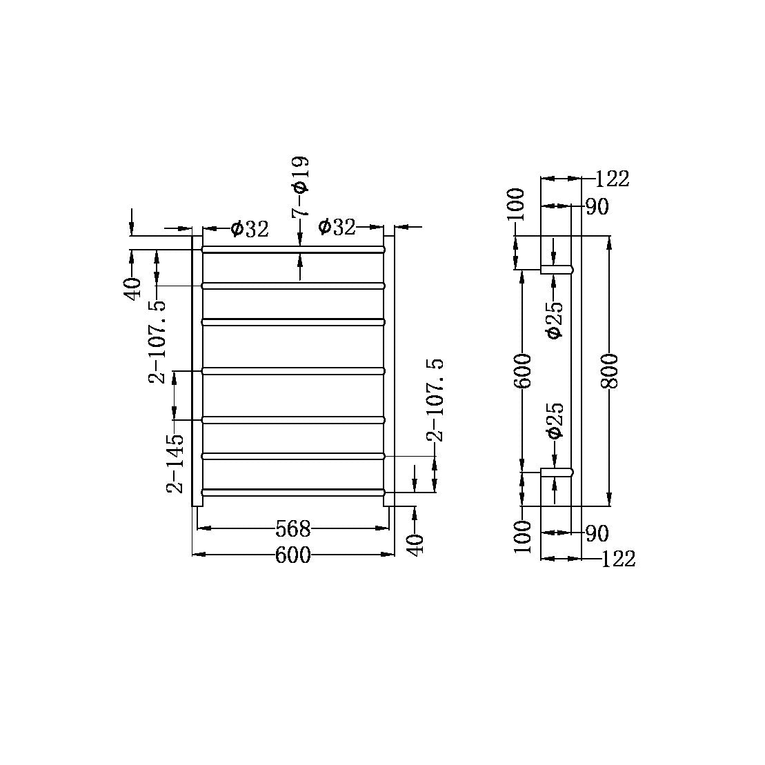 Heated Towel Ladder Graphite