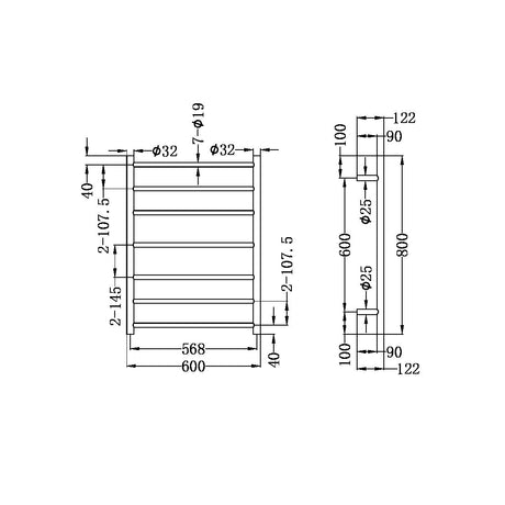 Heated Towel Ladder Graphite