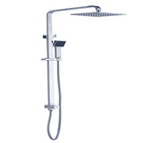 Square Twin Shower Bottom Inlet Chrome