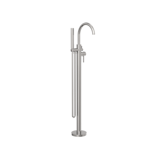 MECCA ROUND FREESTANDING MIXER WITH HAND SHOWER BRUSHED NICKEL