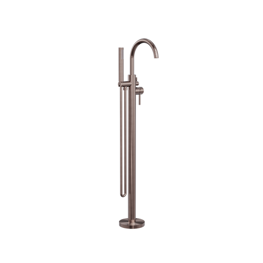 MECCA ROUND FREESTANDING MIXER WITH HAND SHOWER BRUSHED BRONZE