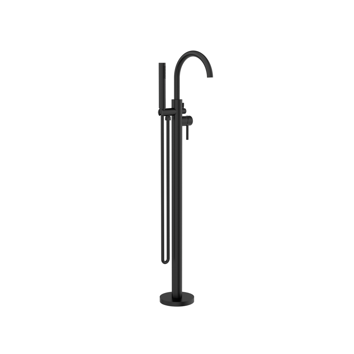 MECCA ROUND FREESTANDING MIXER WITH HAND SHOWER MATTE BLACK