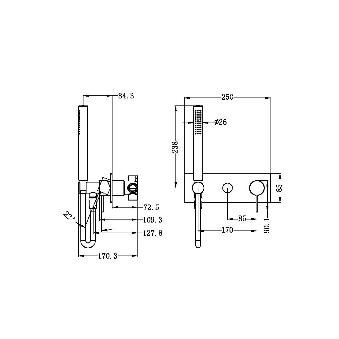 MECCA SHOWER MIXER DIVERTOR SYSTEM CHROME