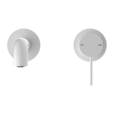 Mecca Wall Basin Mixer Separate Back Plate 185mm Spout Matte White