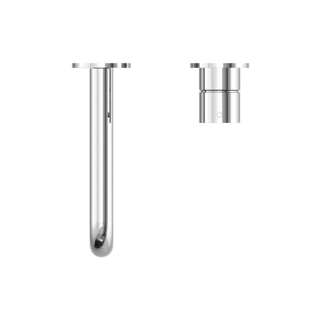 Mecca Wall Basin Mixer Separate Back Plate Handle Up 185mm Spout Chrome
