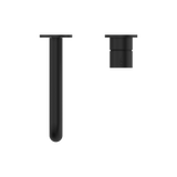 Mecca Wall Basin Mixer Separate Back Plate Handle Up 185mm Spout Matte Black