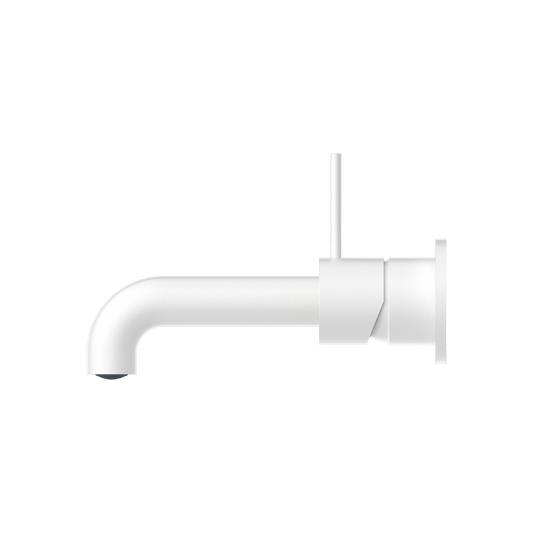 Mecca Wall Basin/Bath Mixer Separate Back Plate Handle Up 160mm Matte White