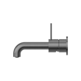 Mecca Wall Basin Mixer Separate Back Plate Handle Up 185mm Spout Gun Metal