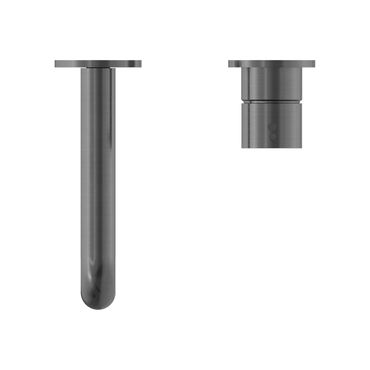 Mecca Wall Basin Mixer Separate Back Plate Handle Up 185mm Spout Gun Metal