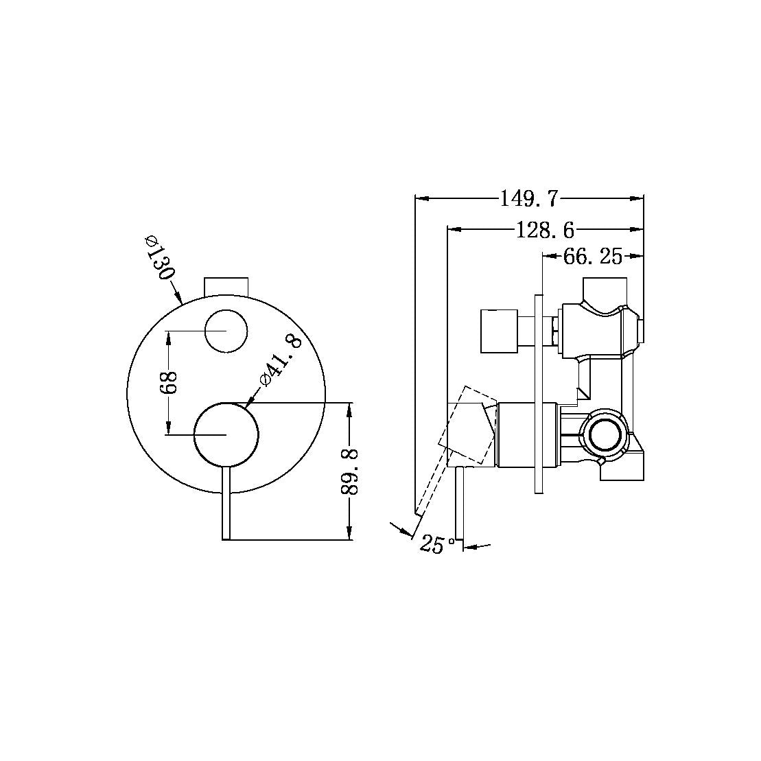 Mecca Shower Mixer With Divertor Brushed Nickel