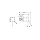 MECCA SHOWER MIXER 60MM PLATE GUN METAL