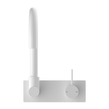 Mecca Wall Basin/Bath Mixer Swivel Spout Handle Up Matte White