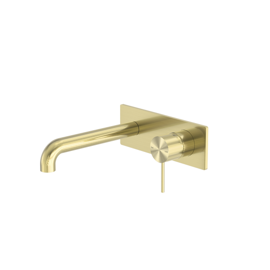 Mecca Wall Basin/Bath Mixer 185mm Brushed Gold