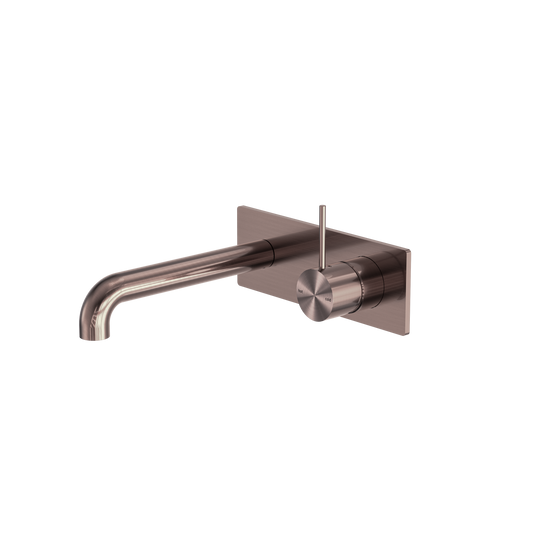 Mecca Wall Basin/bath Mixer Handle Up 230mm Brushed Bronze