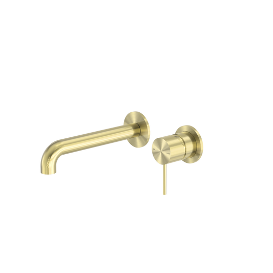 Mecca Wall Basin/bath Mixer Separate Back Plate 120mm Brushed Gold