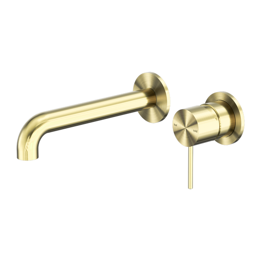 Mecca Wall Basin/Bath Mixer Separate Back Plate 230mm Brushed Gold