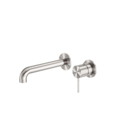 Mecca Wall Basin/Bath Mixer Separate Back Plate 185mm Brushed Nickel