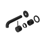 MECCA WALL BASIN/BATH MIXER SEPARATE BACK PLATE HANDLE UP 120MM TRIM KITS ONLY MATTE BLACK