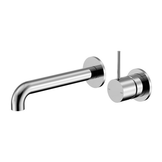 Mecca Wall Basin/Bath Mixer Separate Back Plate Handle Up 160mm Chrome