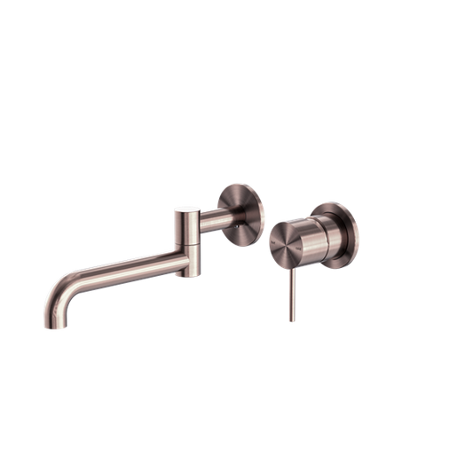 Mecca Wall Basin/Bath Mixer Swivel Spout 225mm Brushed Bronze