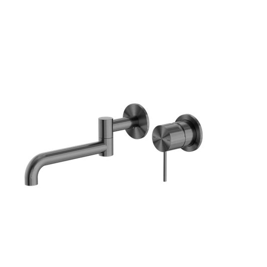 Mecca Wall Basin/Bath Mixer Swivel Spout 225mm Gun Metal