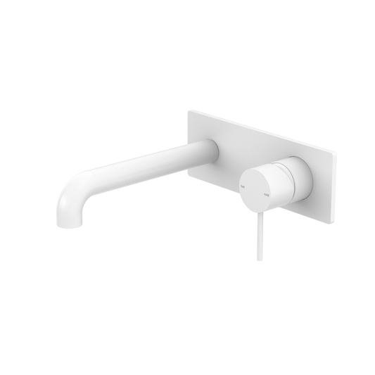 Mecca Wall Basin/Bath Mixer 185mm Matte White