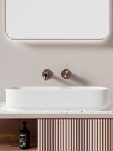 Mecca Wall Basin/Bath Mixer Separate Back Plate Handle Up 120mm Brushed Bronze