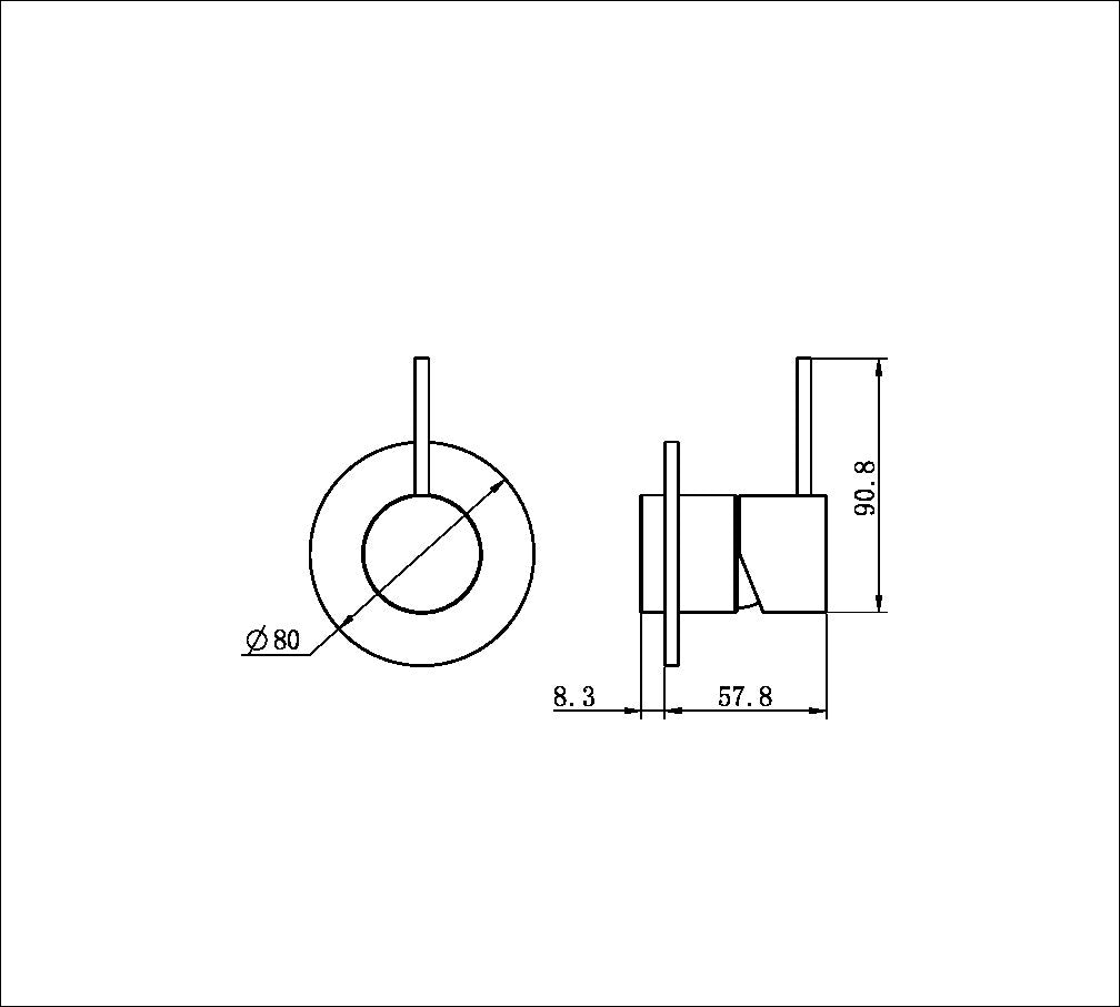 MECCA SHOWER MIXER HANDLE UP 80MM PLATE TRIM KITS ONLY CHROME