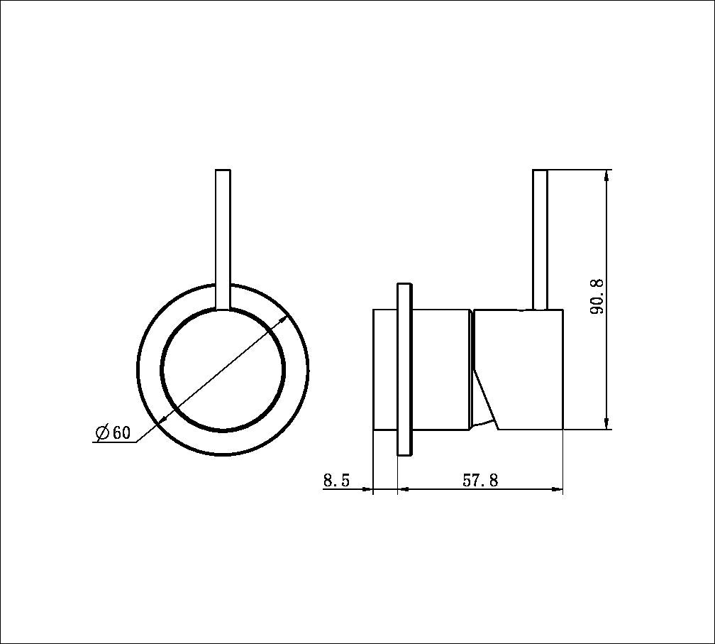MECCA SHOWER MIXER 60MM HANDLE UP PLATE TRIM KITS ONLY GUN METAL