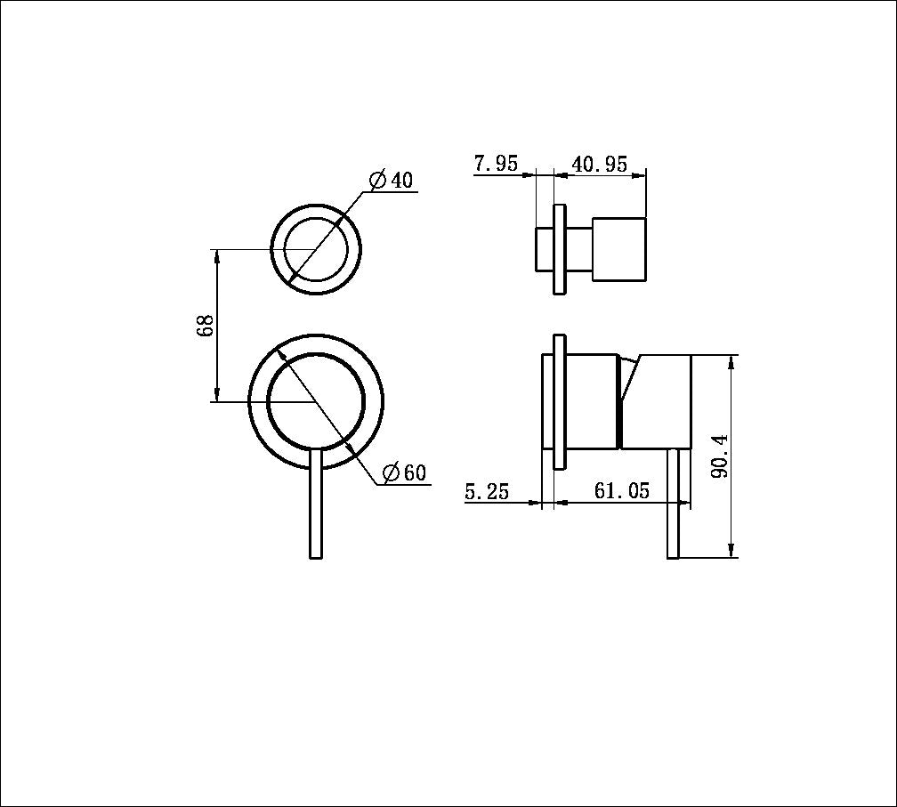 MECCA SHOWER MIXER WITH DIVERTOR SEPARATE BACK PLATE TRIM KITS ONLY CHROME