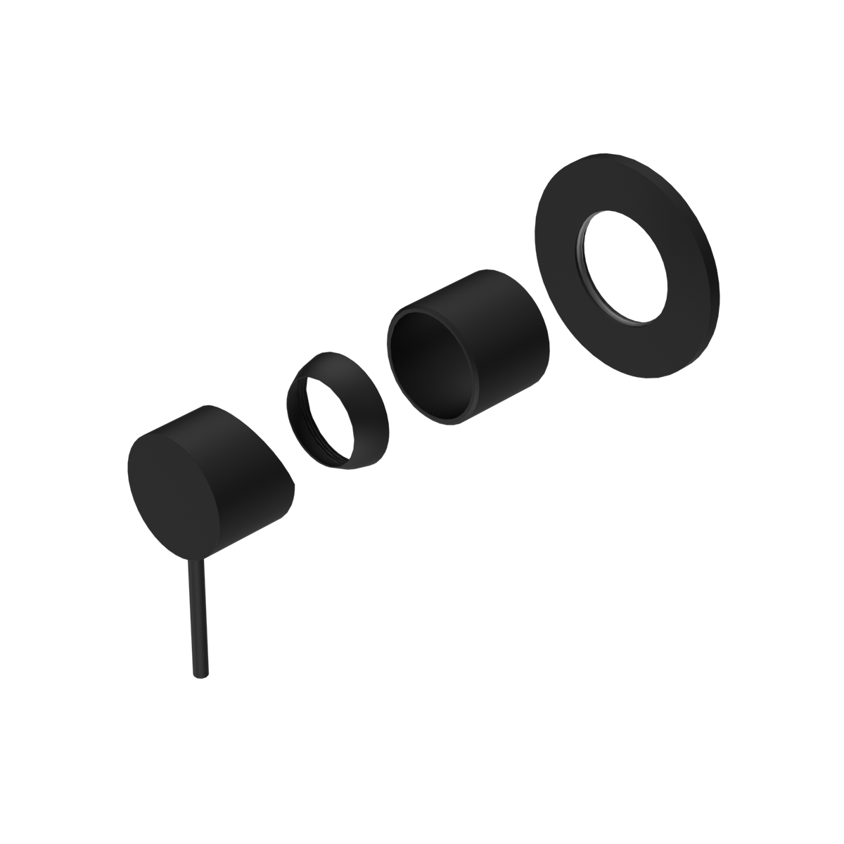 MECCA SHOWER MIXER 80MM PLATE TRIM KITS ONLY MATTE BLACK