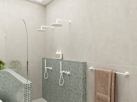 MECCA SHOWER MIXER DIVERTOR SYSTEM SEPARATE BACK PLATE MATTE WHITE