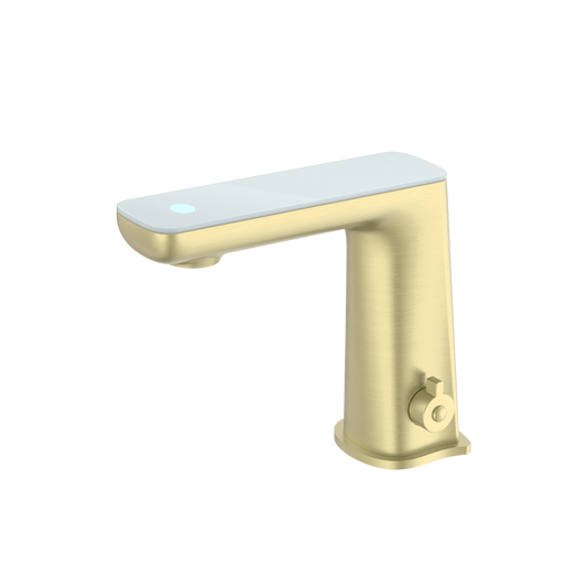 Claudia Sensor Mixer With White Top Display Brushed Gold