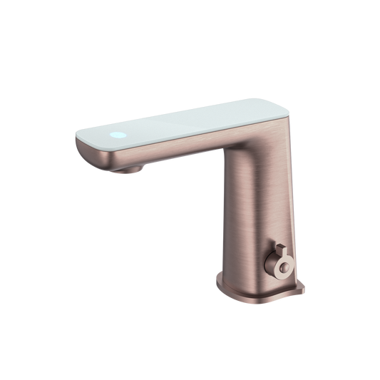 Claudia Sensor Mixer With White Top Display Brushed Bronze