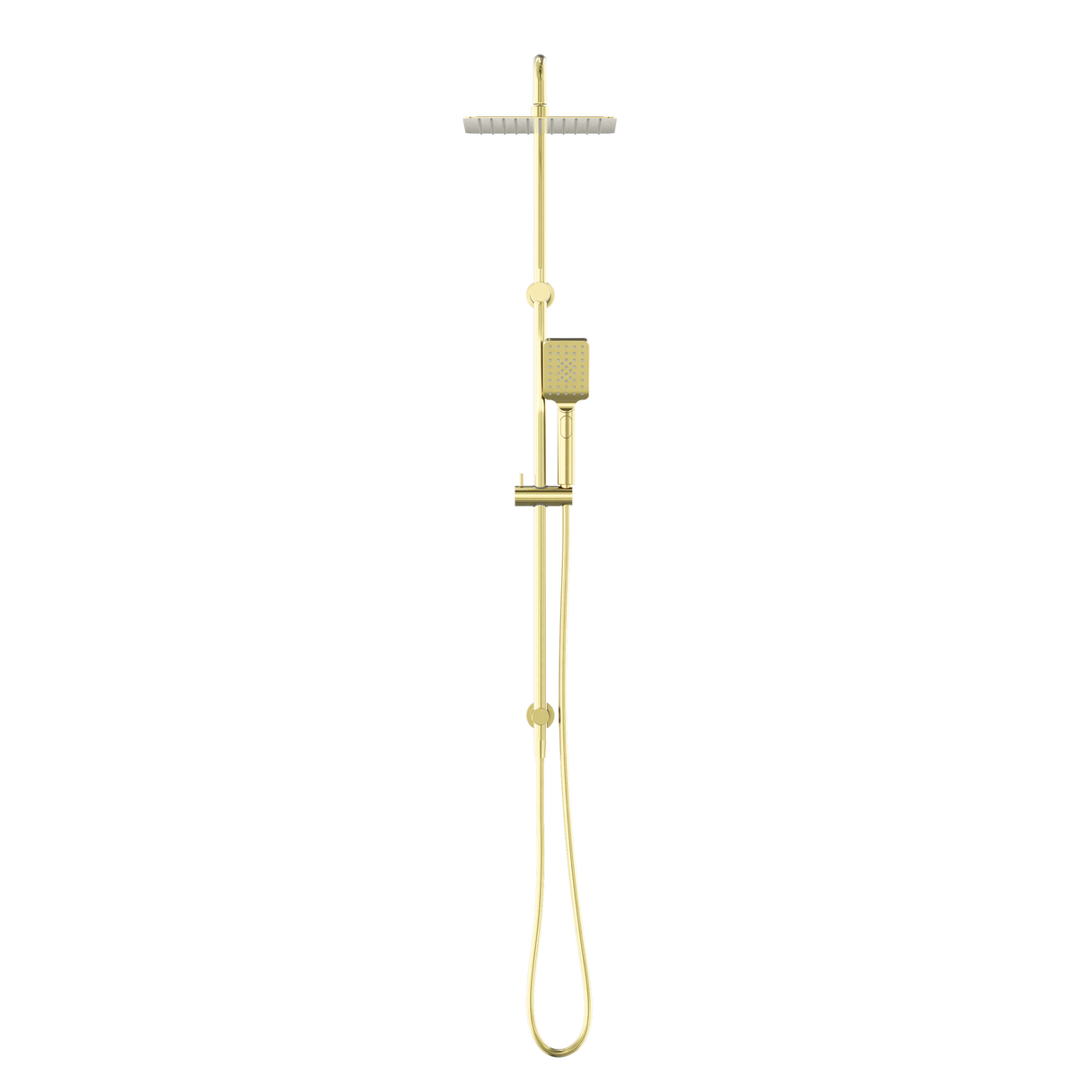 Square Project Twin Shower Brushed Gold